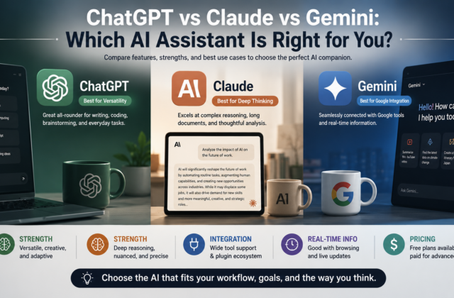 ChatGPT vs Claude vs Gemini: Which AI Assistant Is Right for You?