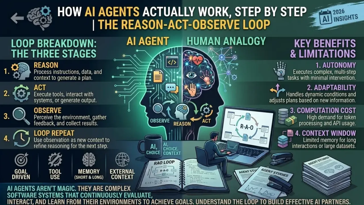 How AI Agents Actually Work, Step by Step | The Reason-Act-Observe Loop Explained