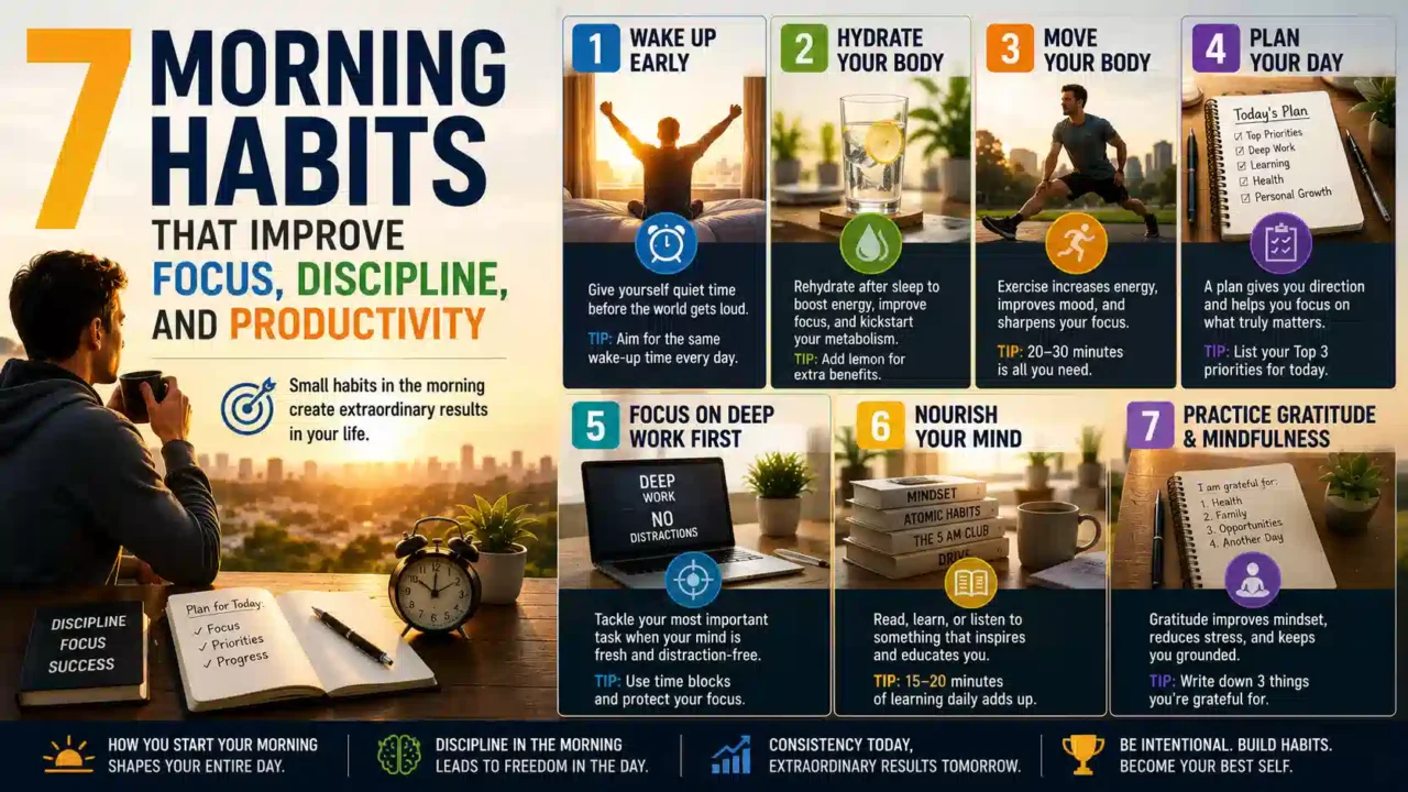 7 Morning Habits That Improve Focus, Discipline, and Productivity