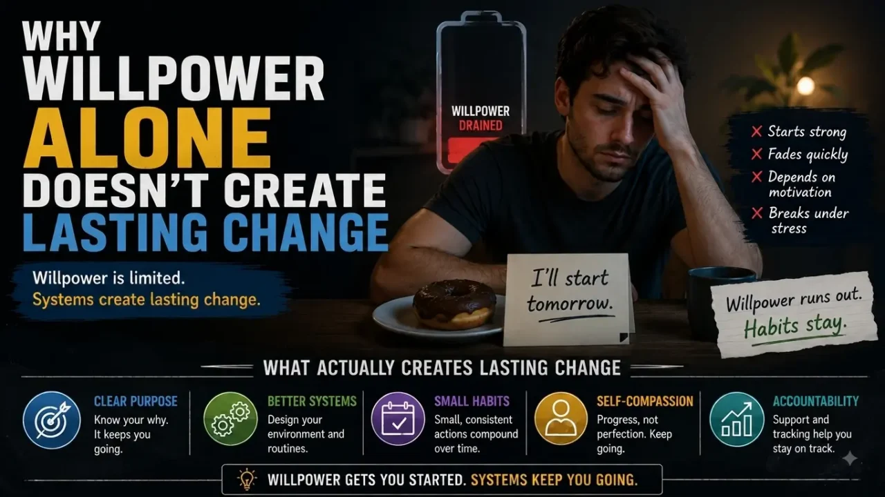 Why Willpower Alone Doesn’t Create Lasting Change (And What Does)